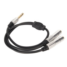 Robuster 6,35 mm Männlich zu Dual Female Stereo Y-Splitter Aluminumlegierung 50 cm