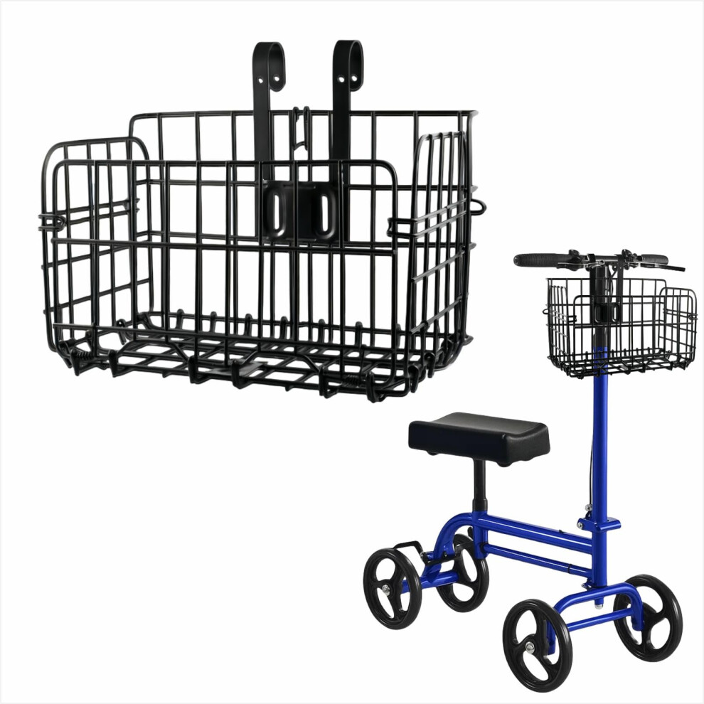 Black Knee Scooter Basket Accessory, Universal Removable Basket For Walkers And Mobility Devices