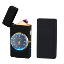 Electric Plasma Lighter Dual Arc USB Rechargeable Windproof with LED Display for Camping Outdoor