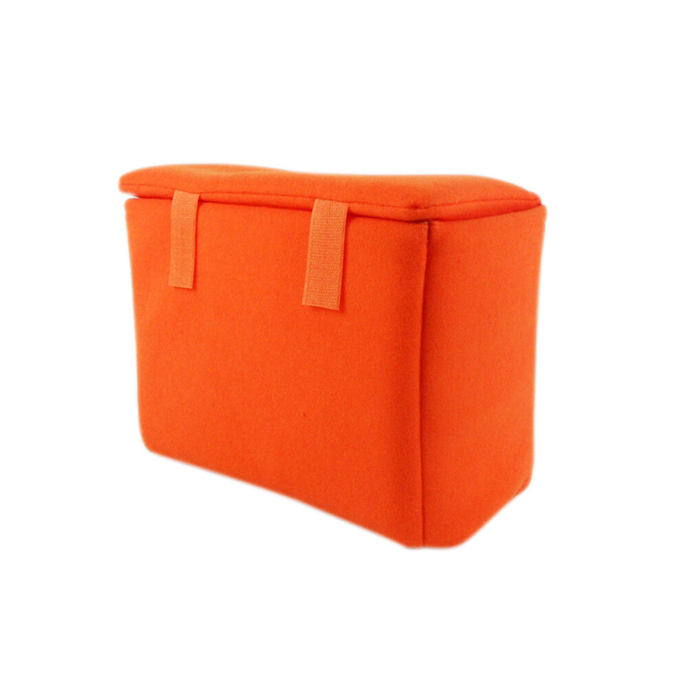 (Orange) Portable Dslr Slr Camera Inner Insert Bag Partition Padded Protector Velvet Case Orange 6434023483429