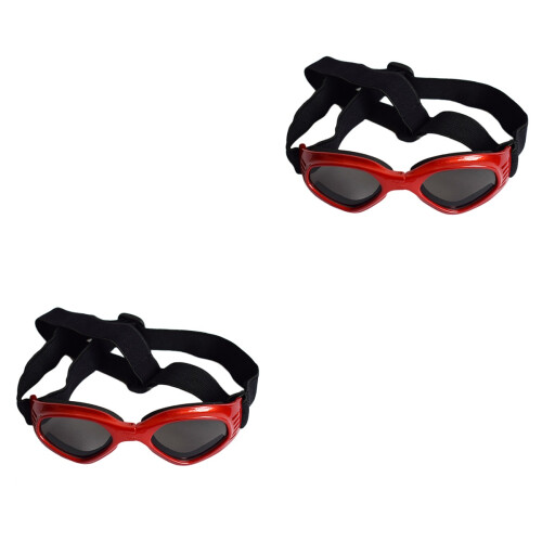 2Pièces Lunettes De Protection Rouge Pour Chiens Résistantes Ventilées 2