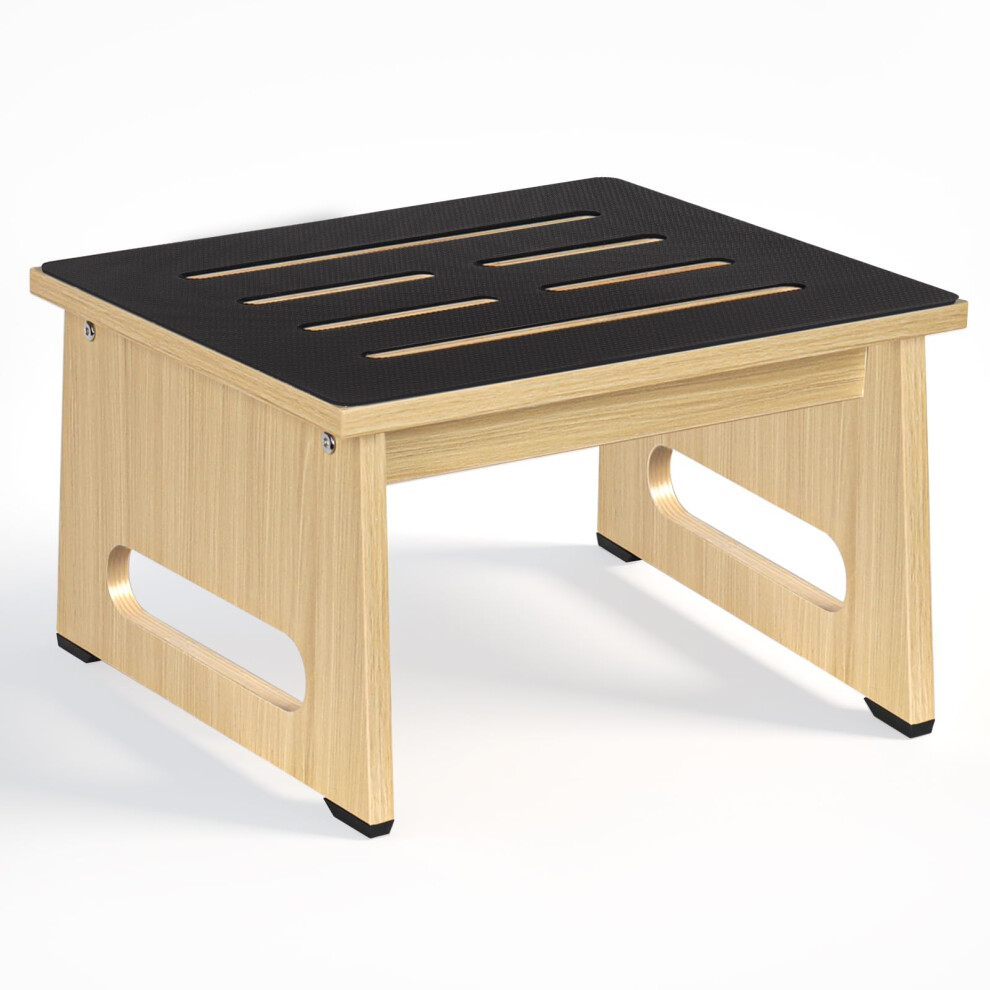 Step Stool for Adults with NonSlip Rubber Surface, Heavy Duty Wooden Bed Step Stool 450lbs Capacity for  Beds