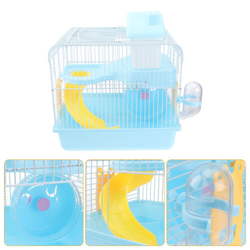 1Pc Multifunctional Blue Pet House Double Layer Cage for Small Pets 2