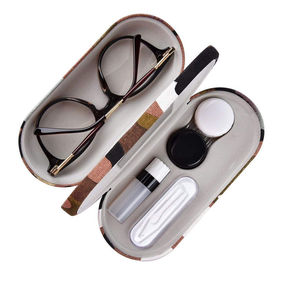 2 in 1 Glasses and Contact Lens Travel Case with Dual Compartments, Camouflage Storage Box