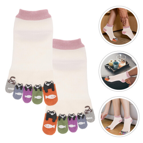 1 Paio Di Calze In Cotone Con Dita Separate Per Donne 2