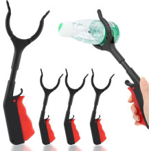 Reacher Tool 4pcs 12 Inch Lightweight Claw Grip Trash Pickup for Seniors Adults Black Red
