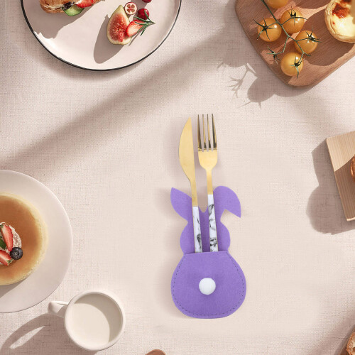 4 Pcs Silverware Toddler Toys Easter Bunny Tableware 2