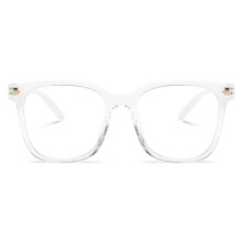 Oversized Square Blue Light Blocking Computer Glasses with Clear AntiGlare Lenses for Women and Men