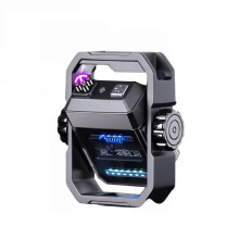 Electric Lighter USB Rechargeable Windproof Dual Arc Plasma Ignition Black Armor Shape Outdoor
