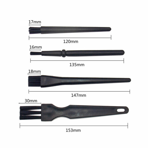 4Pcs Anti Static Nylon Keyboard Brush Set Black for Computer Cleaning 1
