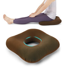 Donut Pillow for Tailbone Pain Relief and Hemorrhoids, Bed Sore Cushion Brown for PostSurgery