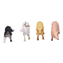 Children Farm Animals Figures Toy Set - Solid Plastic & Resin Poultry Playset