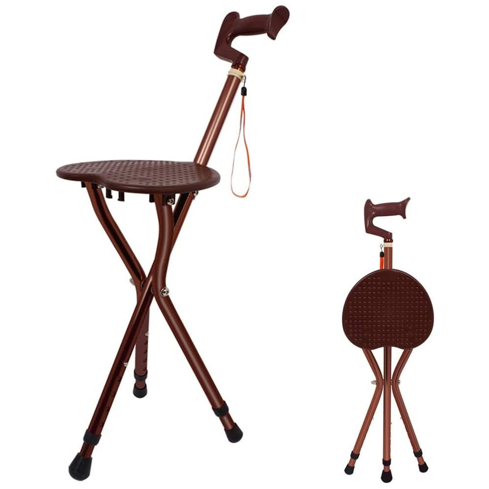 Folding aluminum crutch stool, threelegged stool, multifunctional crutch chair, nonslip crutch walking aid for the elderly
