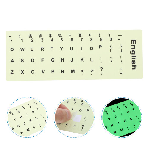 glow in the dark keyboard sticker sheet for english replacement 2