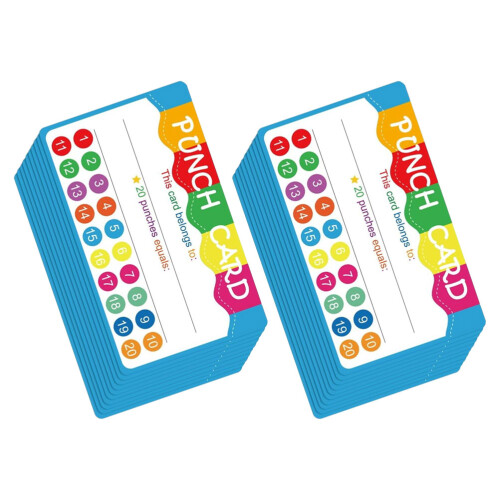 150Pcs Cartoon Punch Cards Multi-Functional Reward Cards for Teaching 1