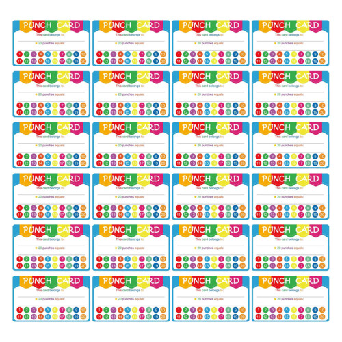 150Pcs Cartoon Punch Cards Multi-Functional Reward Cards for Teaching 2