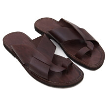 Mens Orthopedic Sandals Size 11 Brown, Lightweight Toe Corrector Flip Flops for Plantar Fasciitis