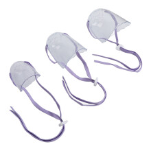3Pcs Light Purple Breathable ABS Cat Muzzle Helmet for Grooming & Bathing
