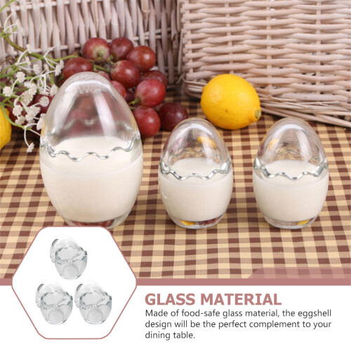 3Stk Glas Pudding Formen Eierförmig Für Backen Und Eiscreme Zuhause 2