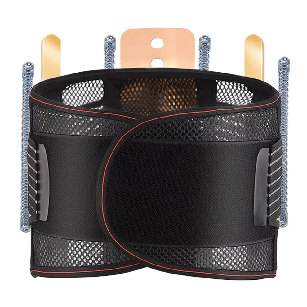 Lumbar Support Belt for Back Pain Relief with Adjustable Compression Straps and Breathable Fabric