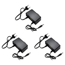 3X 12V 2A Waterdichte Voedingsadapter voor Buiten, Regenbestendig, Bewakingsadapter voor -Camera, LED-Strip, EU-Stekker