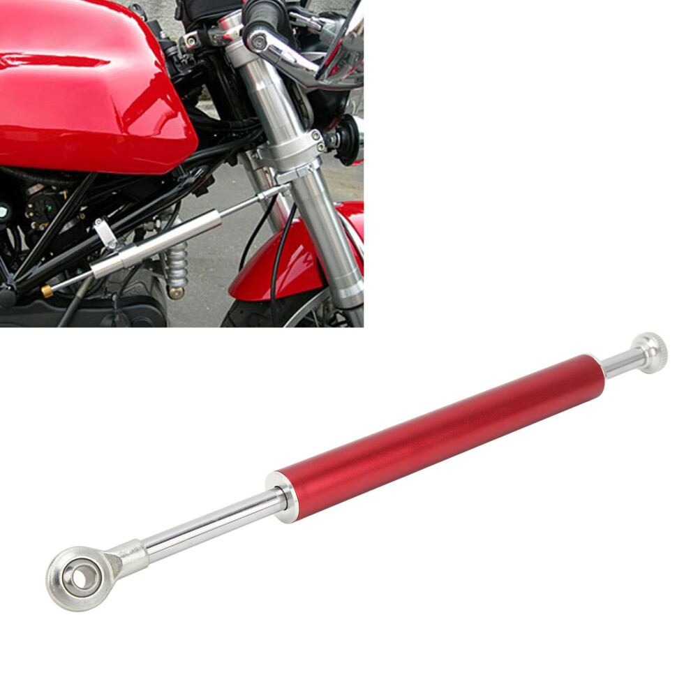 Motorcycle Steering Damper 330Mm Aluminum Stabilizer For Most Bikes Red 8711388902214