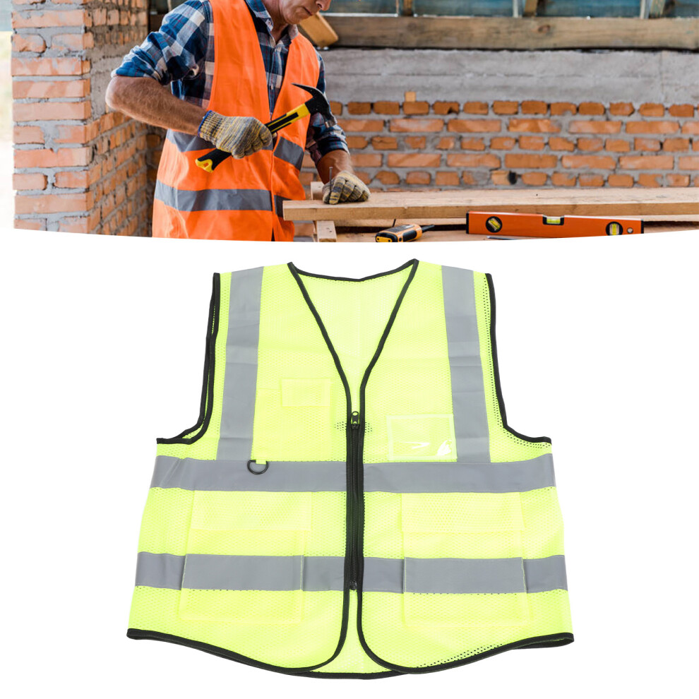 High Visibility Reflective Safety Vest With Pockets, Breathable Mesh, Free Size 7901388901992