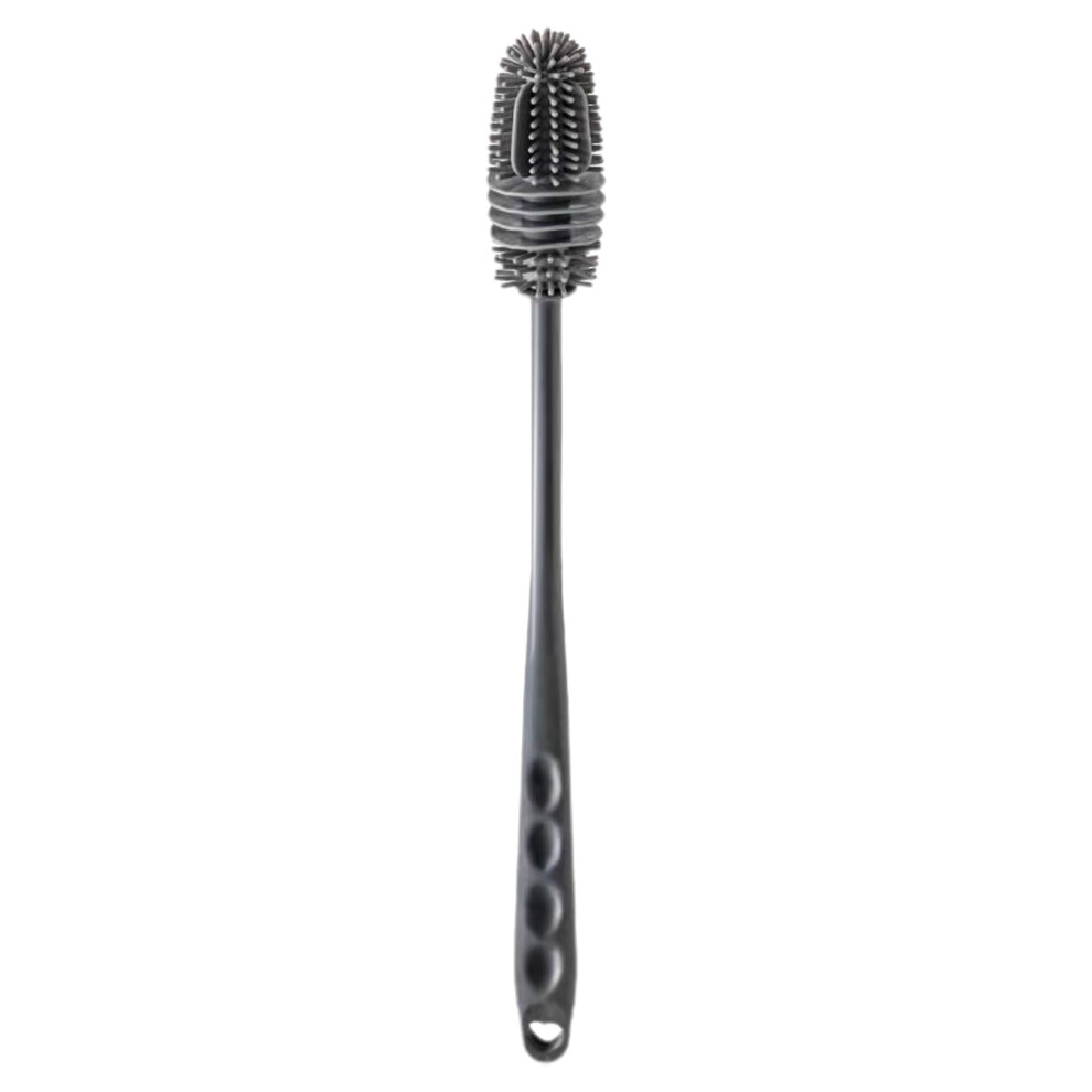 Silicone Bottle Brush With Long Handle For Scratch Cleaning Baby Bottles, Glasses, Grey