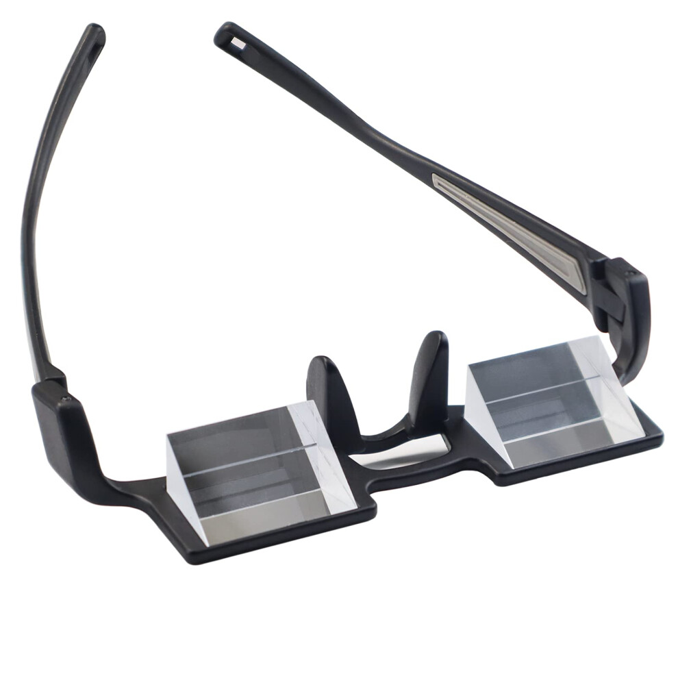 Prism Glasses with 90 Viewing and Neck Protection, Lazy Reading Glasses for Bed and TV
