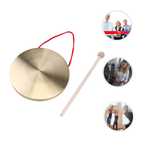 1Set Brass Copper Gong Hand Held Chinese Opera Percussion Instrument 1