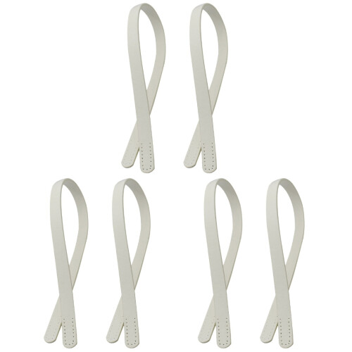 6Pcs White Leather Handbag Belt Thick Durable Tote Strap Replacement 1