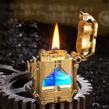 Gold Windproof Metal Camping Lighter with Retro Design for Outdoor Hiking and Adventure