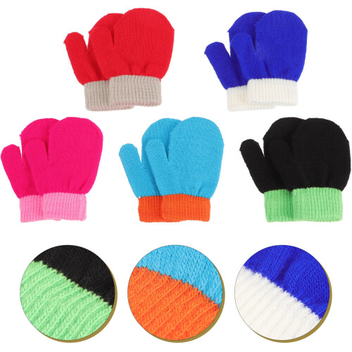 5 Paar Warme Kinder Winterhandschuhe Für Draußen 1