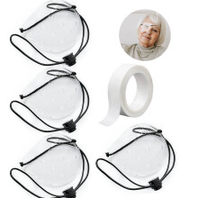 Eye Shield 4 Pack Clear Plastic Post Surgery Protection with Breathable Design and Adjustable Strap