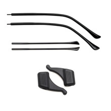 2 Pairs Eyeglass Replacement Temples with AntiSlip Silicone Tips and Ear Hooks, Lengthened TR Arms