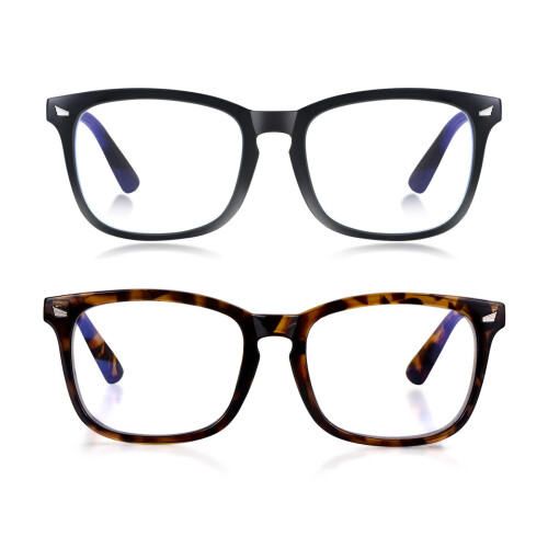 2 Pack Blue Light Blocking Glasses Black Leopard for Reading Gaming Computer Anti Glare UV Filter