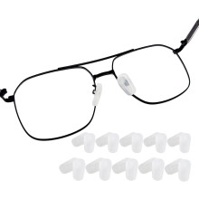 Eyeglass Nose Pad Covers Soft Silicone 18mm Clear Cushions Pressure Relief AntiSlip 10 Pairs