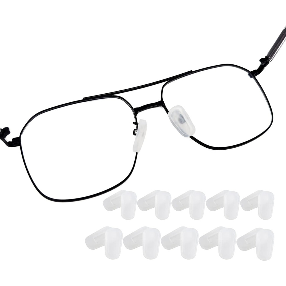 Eyeglass Nose Pad Covers Soft Silicone 18mm Clear Cushions Pressure Relief AntiSlip 10 Pairs
