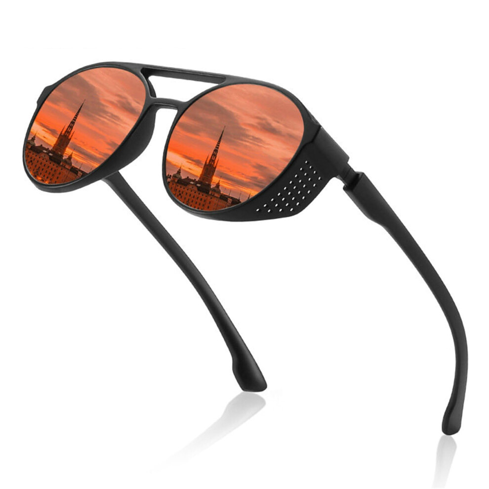 Black Polarized Reader Sunglasses For Men And Women, 0X Magnification Round Sports Style