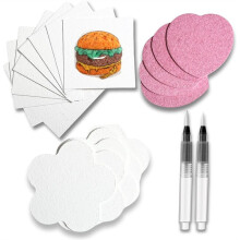Foam Texture Painting Paper for , 22 Pcs Foam Texture Paper Sheets with Water Brush Pen, for 3D Crafts DIY-Supplies