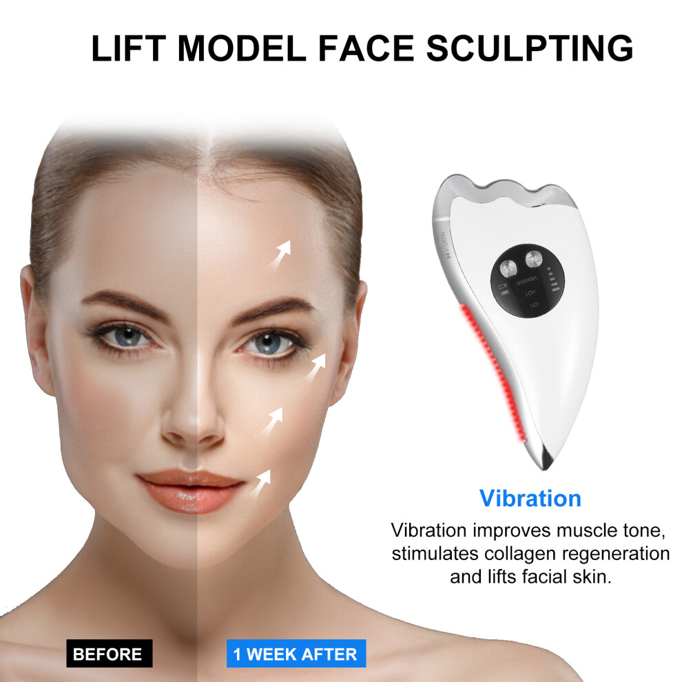 Heat & Vibration Face Scraper Massager