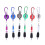 10Pcs Reel Pen with Carabiner Retractable Plastic Metal Assorted 6