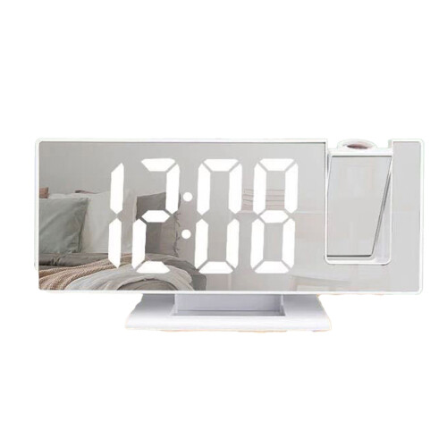 Projection Alarm Clock Screen 18.5x9.5x4.2cm White