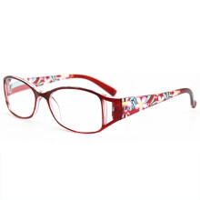 Women's Blue Light Blocking Reading Glasses 1.0x with Stylish Red Patterned Frame