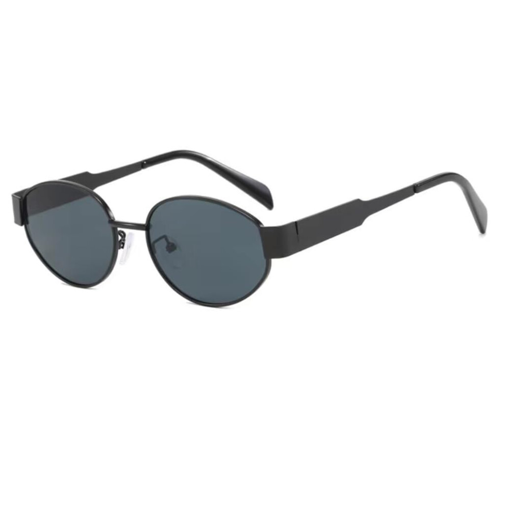 Black Retro Oval Reading Glasses 3.0X Magnification Uv400 Protection Classic Sunglasses