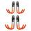 4Pcs Garage Wall Hooks Heavy Duty Orange Iron Ladder Tool Organizer 5
