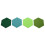25Pcs Hexagon  Board Hexagonal  Wall Sticker Multifunction 3D Decorative Home Message Board Green Series 2
