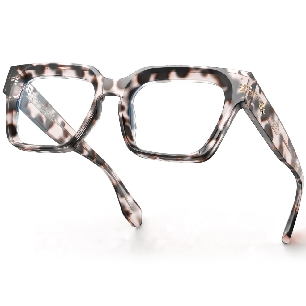 Blue Light Blocking Computer Gaming Glasses Women Men Square Cheetah Tortoise Frame AntiGlare