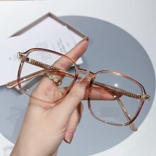 Oversized Tea Tint Reading Glasses for Women and Men, Anti Blue Light Eye Strain Relief +0.00
