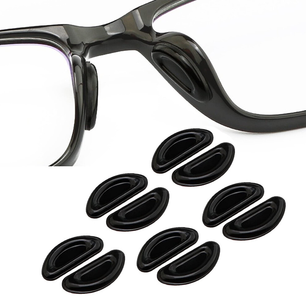 Black Silicone Nose Pads For Glasses Antislip Selfadhesive Soft Cushion 5 Pairs